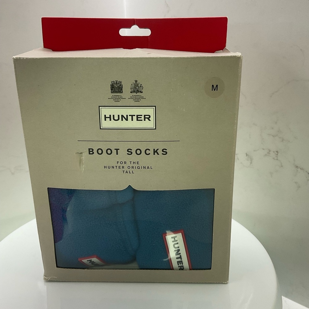 New Hunter Original Tall Boot Socks Ocean Blue M (Women Shoe Size 5-7)